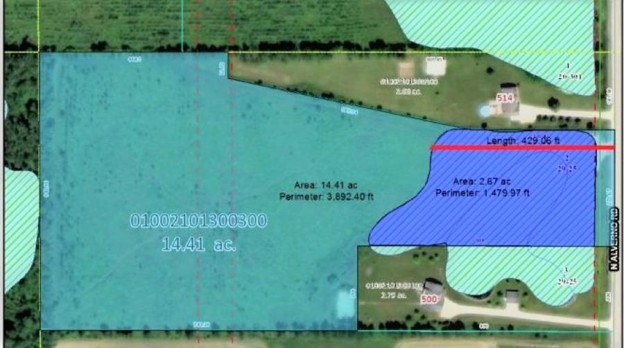 14.41 +/- Acre Lot Fronting Alverno Rd., Manitowoc, WI 54220