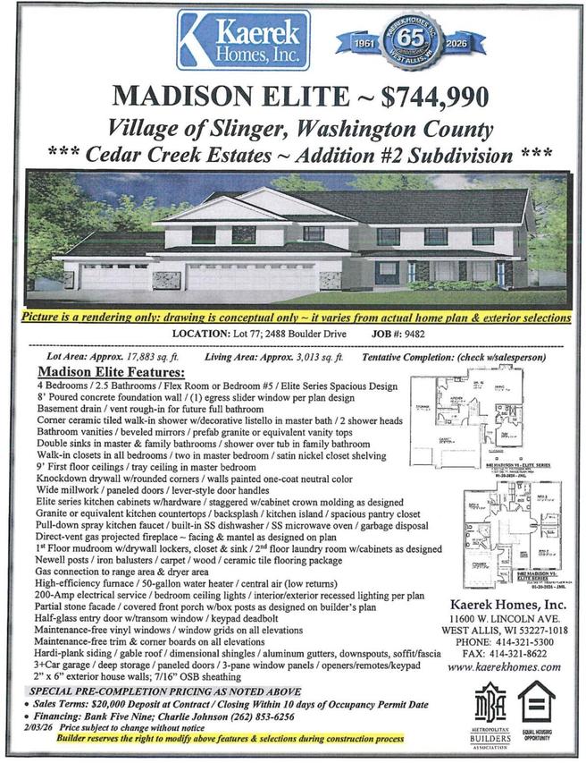 2488 Boulder Dr, Slinger, WI 53086