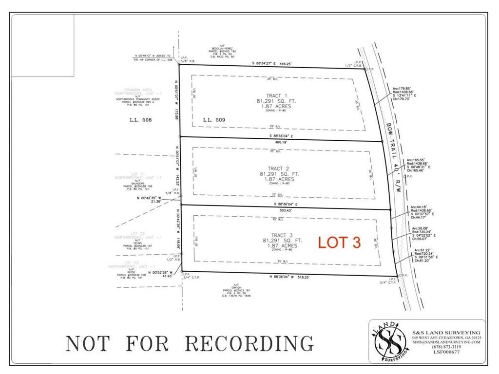 LOT 3 Bow Tr., Woodstock, GA 30188