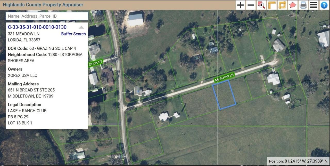 345 Cowhouse Rd., Lorida, FL 33857