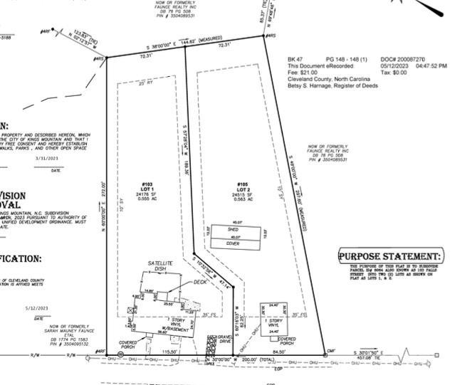 105 Falls St. #Lot 2, Kings Mountain, NC 28086