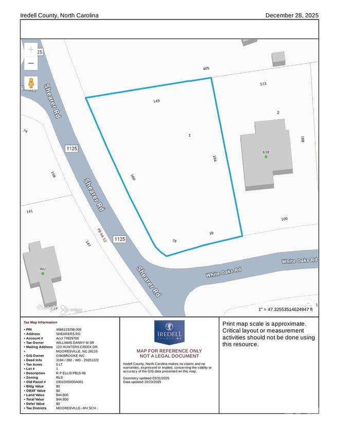 White Oaks Rd. #1, Mooresville, NC 28115