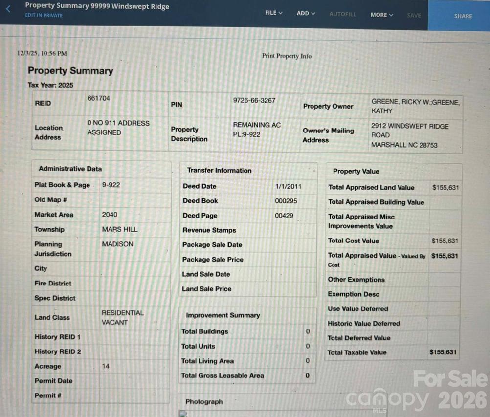 99999 Windswept Ridge Rd., Marshall, NC 28753