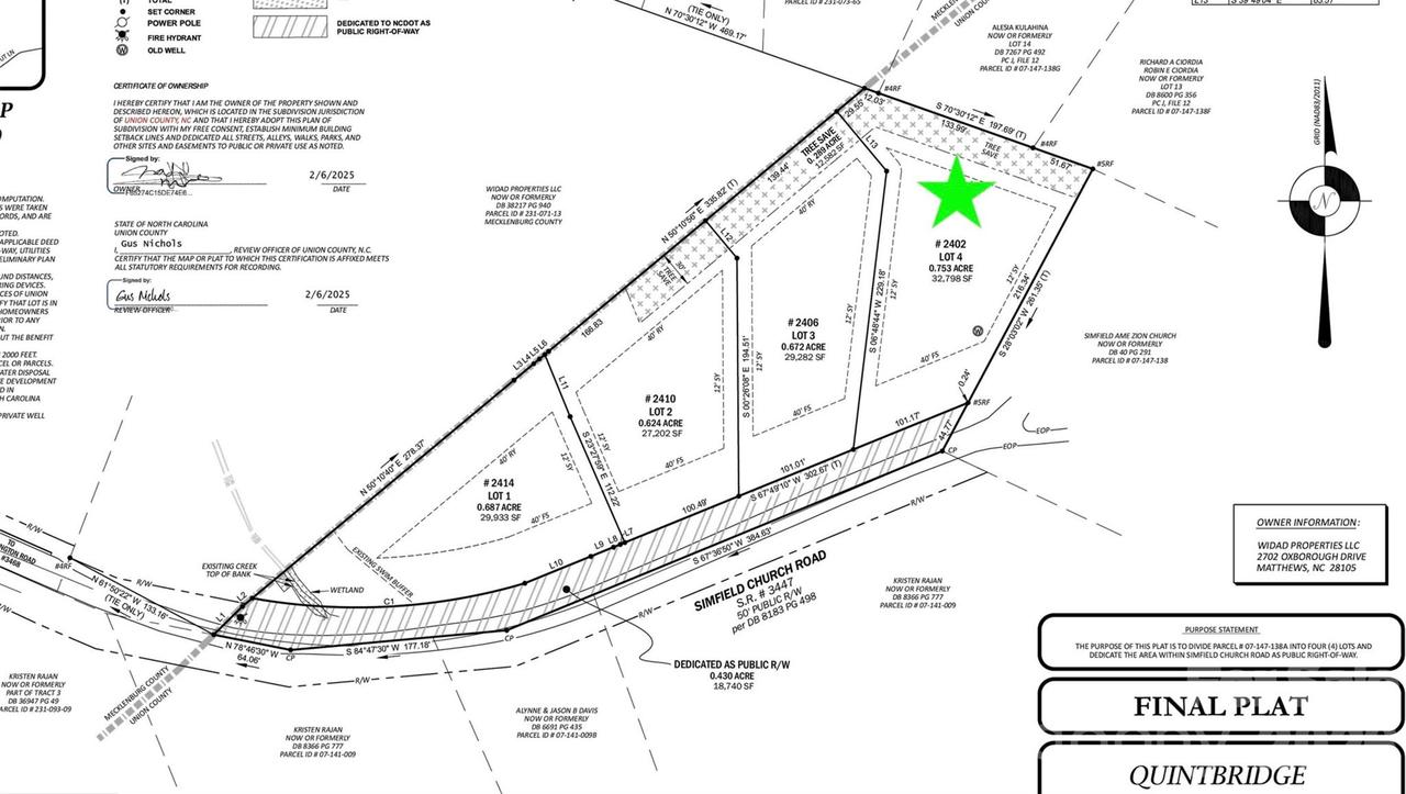 2402 Simfield Church Rd., Matthews, NC 28105