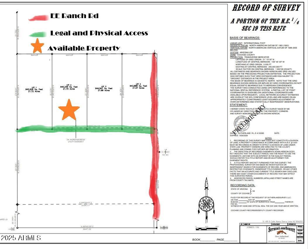 TBD N Ee Ranch Lot 2 Of 4 Rd. #2 of 4, Mcneal, AZ 85617