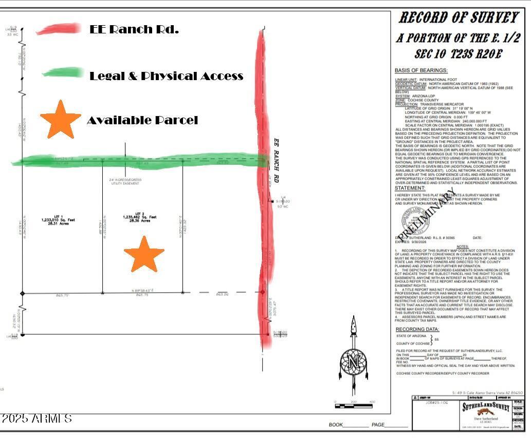 TBD N Ee Ranch Lot 2 Of 2 Rd. #2 of 2, Mcneal, AZ 85617