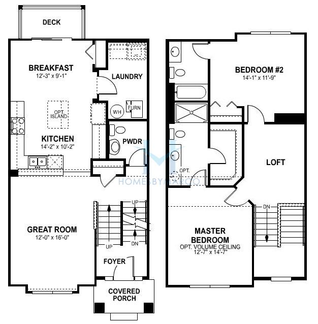 Photos of the Belmont model in the Bauer Place in Naperville, IL