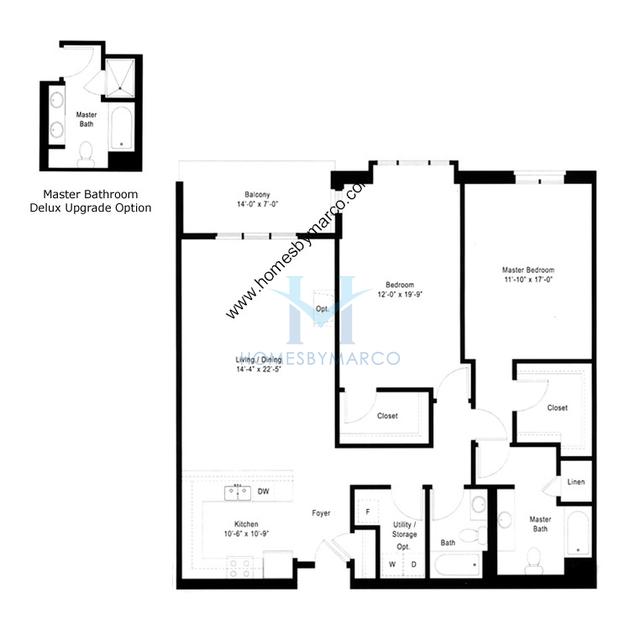 Photos of the Units 304, 404, 504, 604 (B2) model in the Cardinal Square in Mundelein, IL