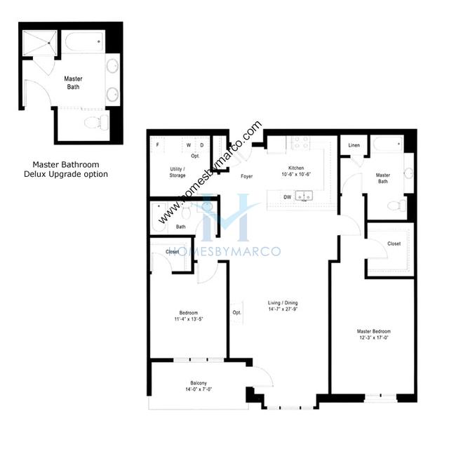 Units 305, 405, 505, 605 (B3) model in the Cardinal Square building in Mundelein, IL