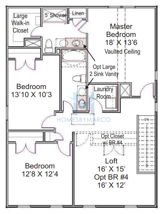 Linfield II model in Kings View, Shelby, NC, built by SouthCraft Builders