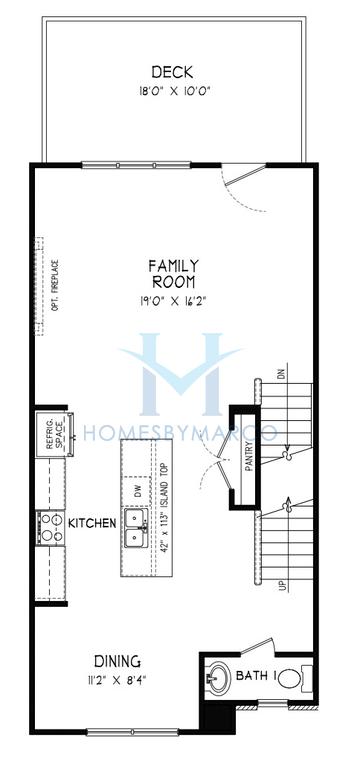 Kincade model in Townes at South Main, Kennesaw, GA, built by Traton Homes
