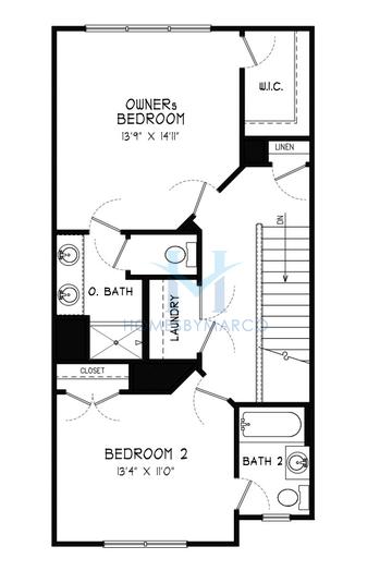 Kincade model in Townes at South Main, Kennesaw, GA, built by Traton Homes