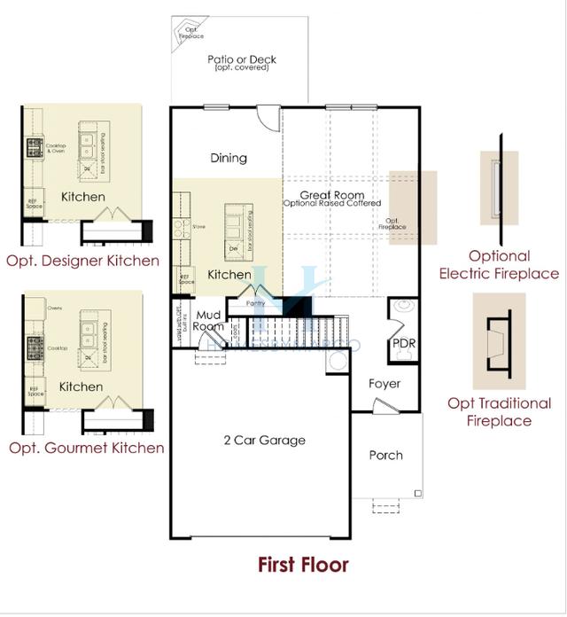 Photos of the Pembroke model in the Silver Fox Reserve subdivision in Oakwood, GA