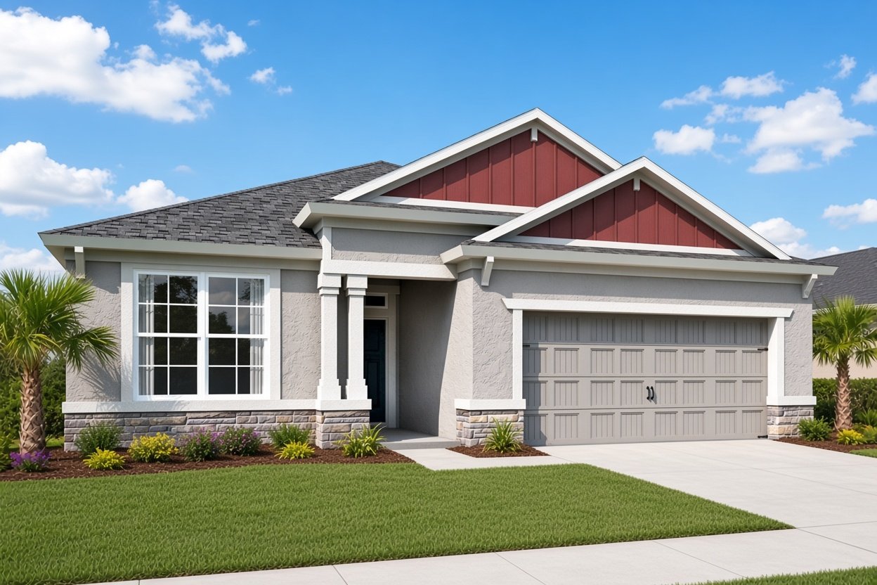 Farmington model in Cascades at Southern Hills, Brooksville, FL, built by Inland
