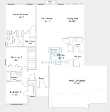 Westwood model in Highland Woods, Elgin, IL, built by Silverthorne Homes