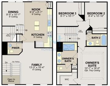 Photos of the Amherst model in the Prairie Pointe subdivision in South Elgin, IL