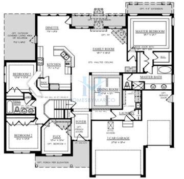 Brighton model in Greystone Ridge, Orland Park, IL, built by Beechen & Dill Homes, Inc.