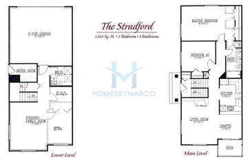 Photos of the Stradford model in the Fieldstone Place subdivision in Montgomery, IL