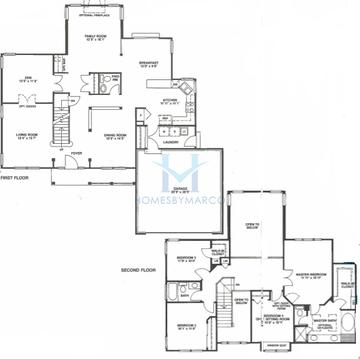 Photos of the Foxdale model in the Hunters Creek subdivision in Lake Zurich, IL
