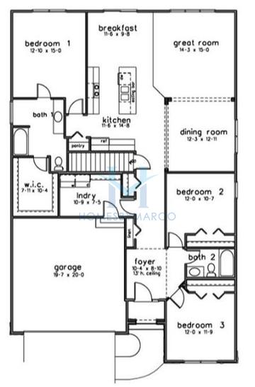 Photos of the Oakfield model in the Fisher Farm subdivision in Winfield, IL