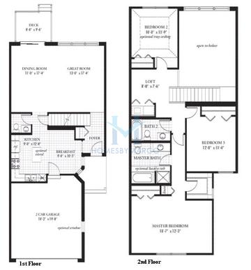 Photos of the Amherst model in the Auburn Hills subdivision in Addison, IL