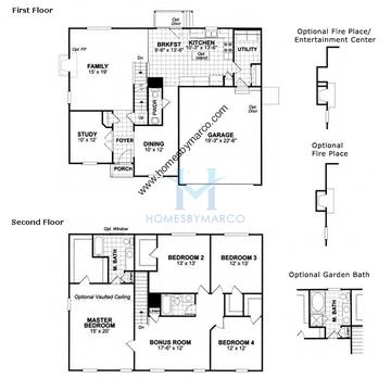 Photos of the Wheaton model in the Amber Fields subdivision in Aurora, IL