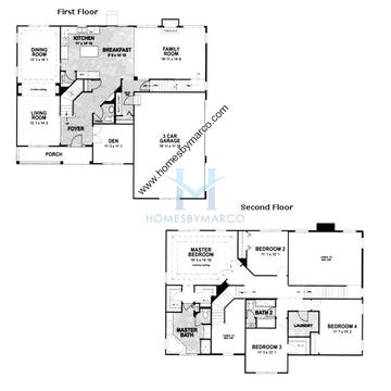 Photos of the Escher model in the Hampshire Highlands subdivision in Hampshire, IL
