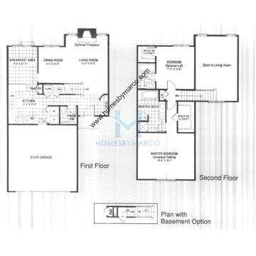 Photos of the Horizon model in the Winchester Trails subdivision in Naperville, IL