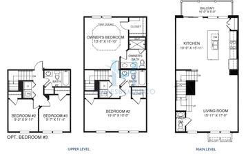 Photos of the Mozart model in the Maple Street Rowhomes subdivision in Mount Prospect, IL