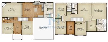 Photos of the Monroe model in the Ashcroft Place Estates subdivision in Oswego, IL