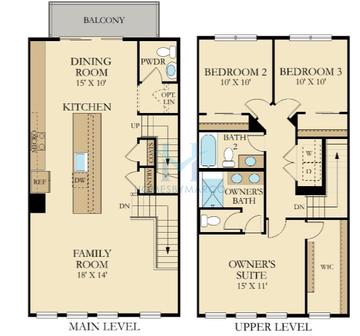Photos of the Ellicott model in the Naperville Crossings subdivision in Naperville, IL