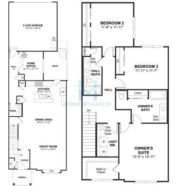 Photos of the Tennell model in the Link Crossing subdivision in Buffalo Grove, IL