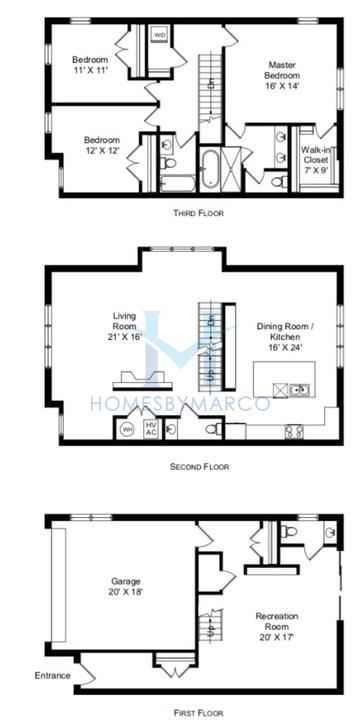 Photos of the C model in the Lakewood Estates subdivision in Glenview, IL