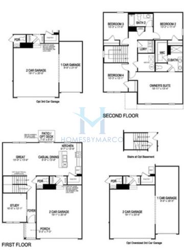 Photos of the Belford model in the Legacy Pointe subdivision in Joliet, IL