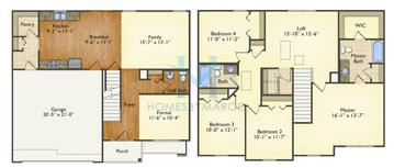 Photos of the Westover model in the Ashcroft Place Estates subdivision in Oswego, IL