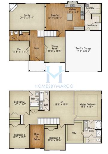 Photos of the Monroe A model in the Ashcroft Place subdivision in Oswego, IL