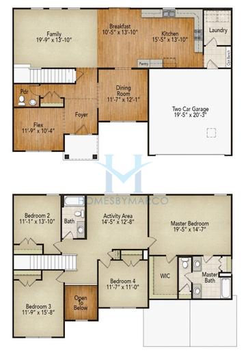 Photos of the Fairfax A model in the Ashcroft Place subdivision in Oswego, IL