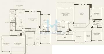 Photos of the Woodside model in the Ashwood Heights subdivision in Naperville, IL