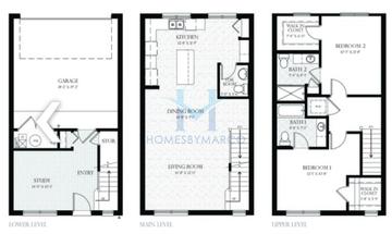 Photos of the Davis model in the Church Street Village subdivision in Evanston, IL