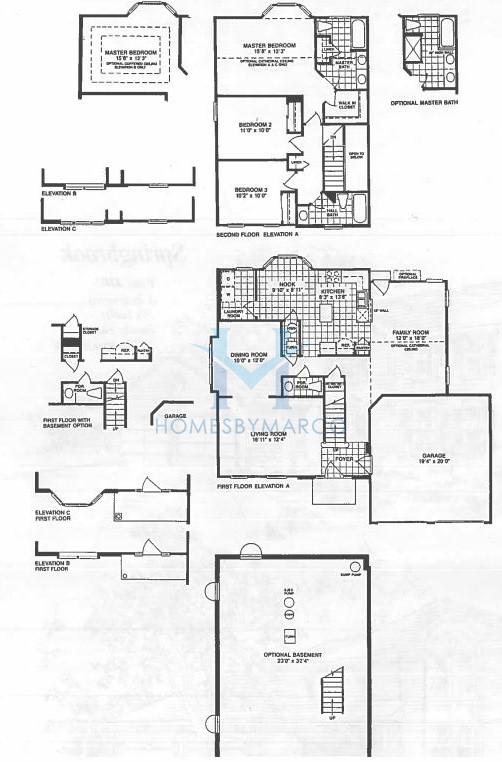 Photos of the Springbrook model in the Oak Knolls subdivision in Streamwood, IL