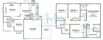 Photos of the Hampton model in the Sunset Ridge subdivision in Zion, IL