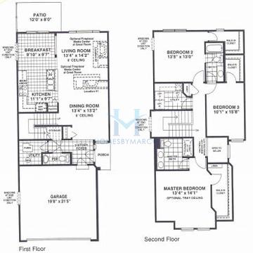 Photos of the Pembrook model in the Bayhill subdivision in Vernon Hills, IL