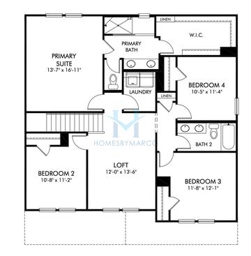 Brentwood Basement model in The Oaks at Dawson, Dawsonville, GA, built by Meritage Homes