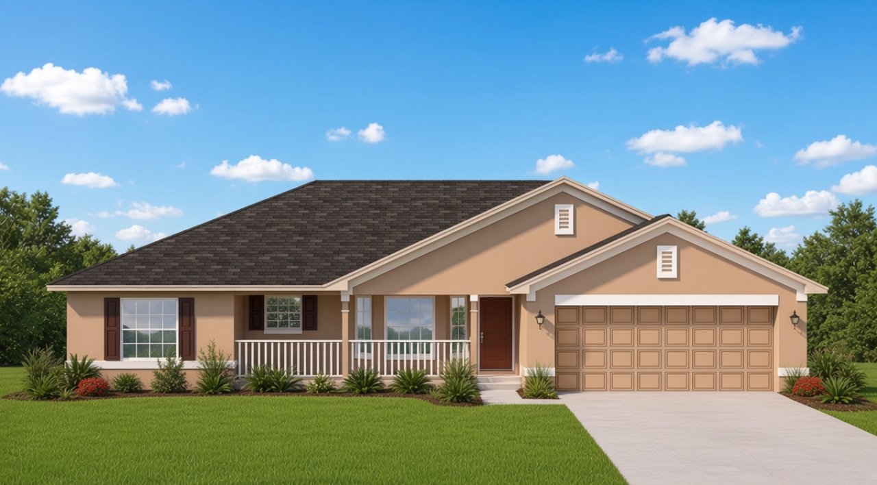 1540 model in Oaks at Ocala Crossings South, Ocala, FL, built by Adams Homes