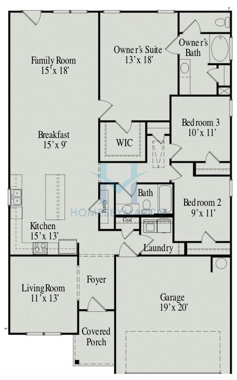 Photos of the Telfair model in the Park View Estates subdivision in Stanfield, NC