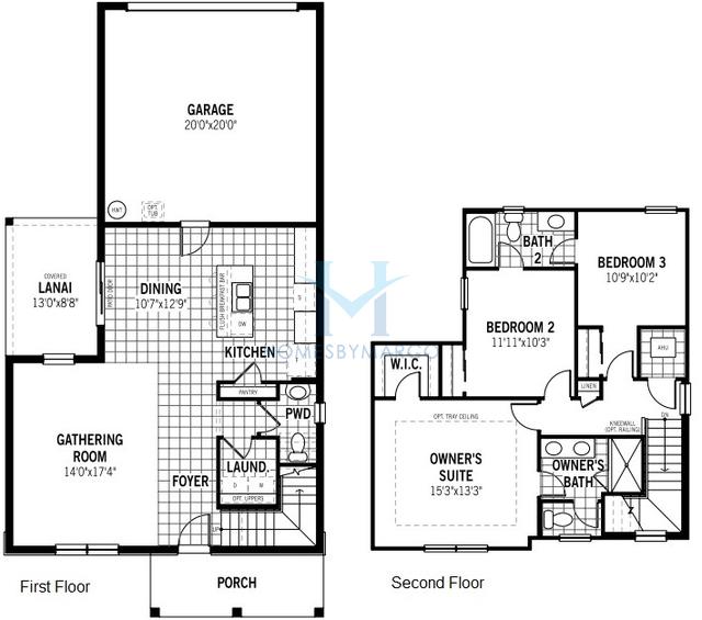 Photos of the Belmont model in the Meridian Parks subdivision in Orlando, FL