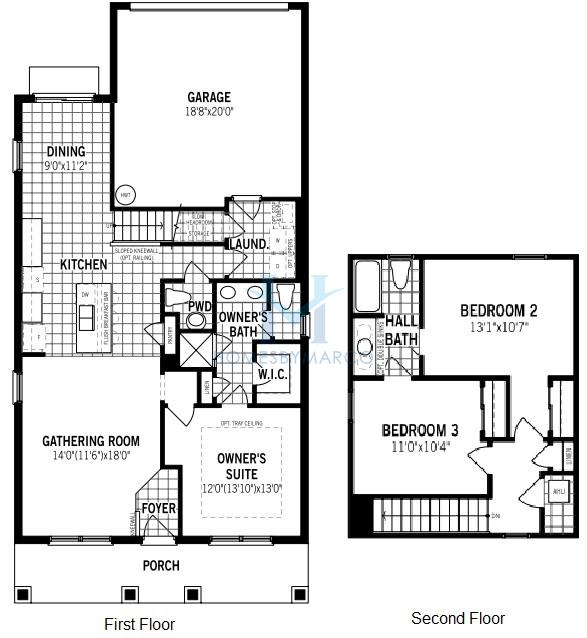 Photos of the Bristol model in the Meridian Parks subdivision in Orlando, FL