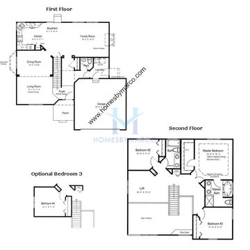 Photos of the Deerfield model in the Remington Grove subdivision in Johnsburg, IL