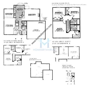 Photos of the Canfield model in the Cambridge Chase subdivision in Aurora, IL