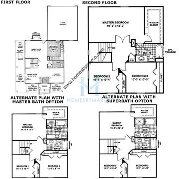 Photos of the Hampdon model in the Hometown subdivision in Oswego, IL